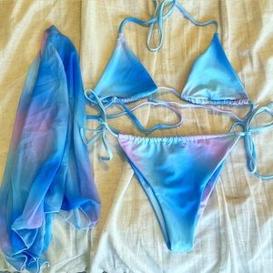 Tie Dye Bikini with Cover Up